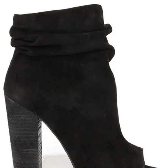 Kristin Cavallari Chinese Laundry Laurel Black Suede Peep Toe Booties. Size 6.5. - Picture 3 of 10